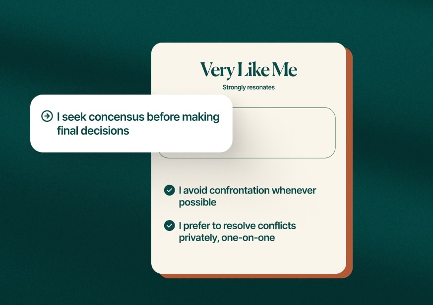 Assessment preview showing personality assessment interface